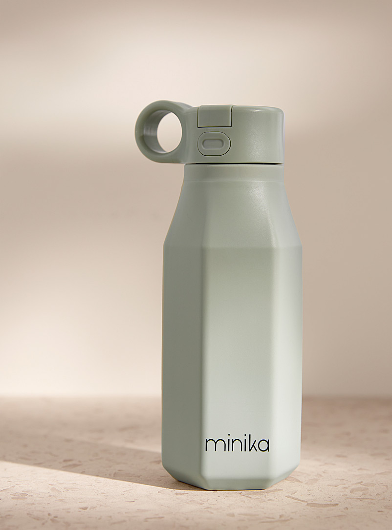 Minika Kelly Green Kids silicone straw water bottle