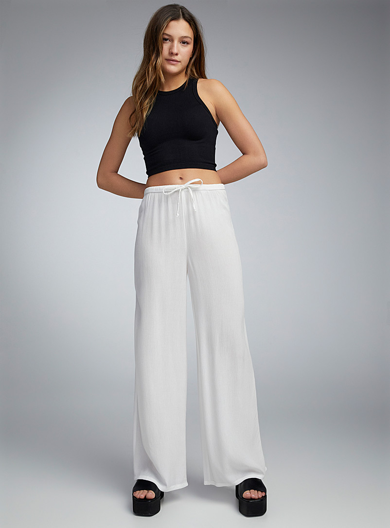 Twik: Le pantalon large taille cordon Blanc pour femme
