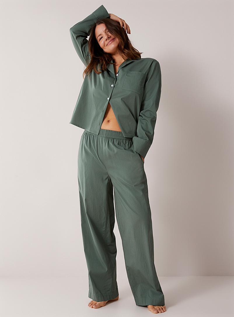 Organic cotton poplin lounge pant, Miiyu, Shop Women's Sleep Shorts  Online