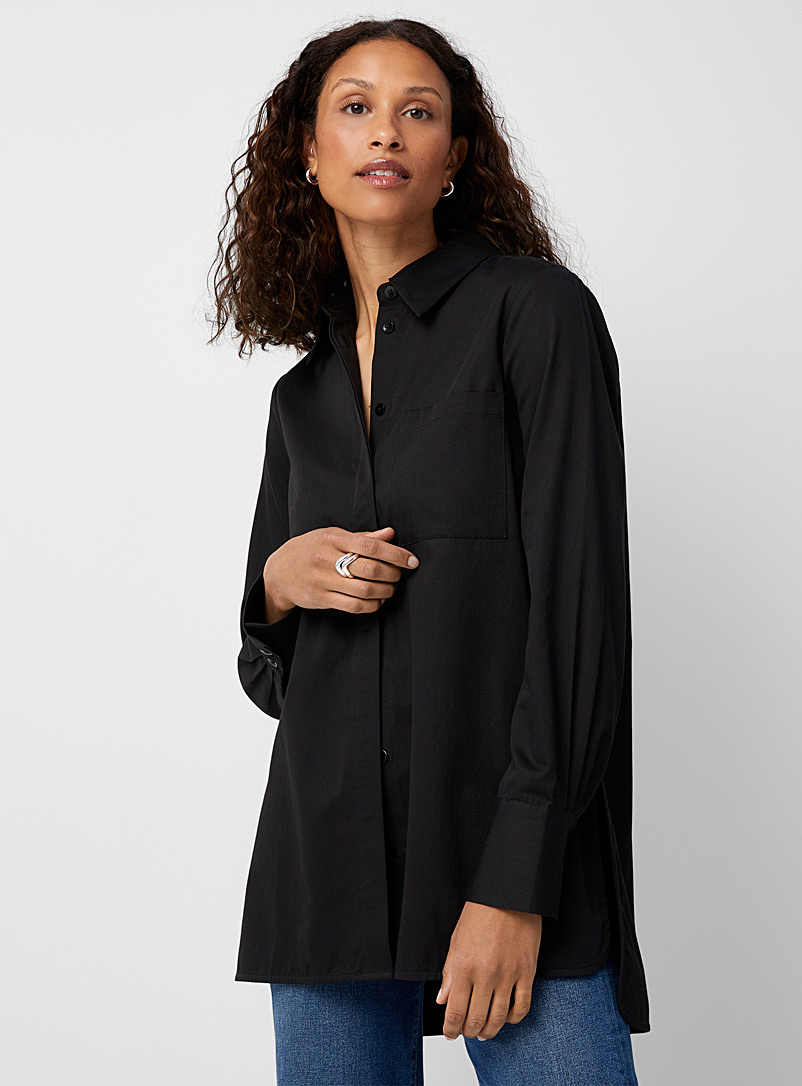 Contemporaine Black Patch pocket tunic shirt for women