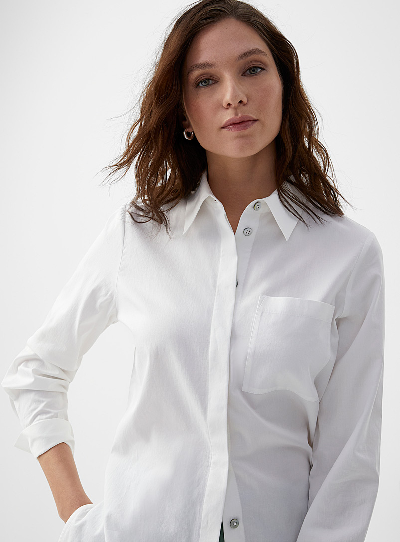 Contemporaine: La chemise tunique poche plaquée Blanc pour femme