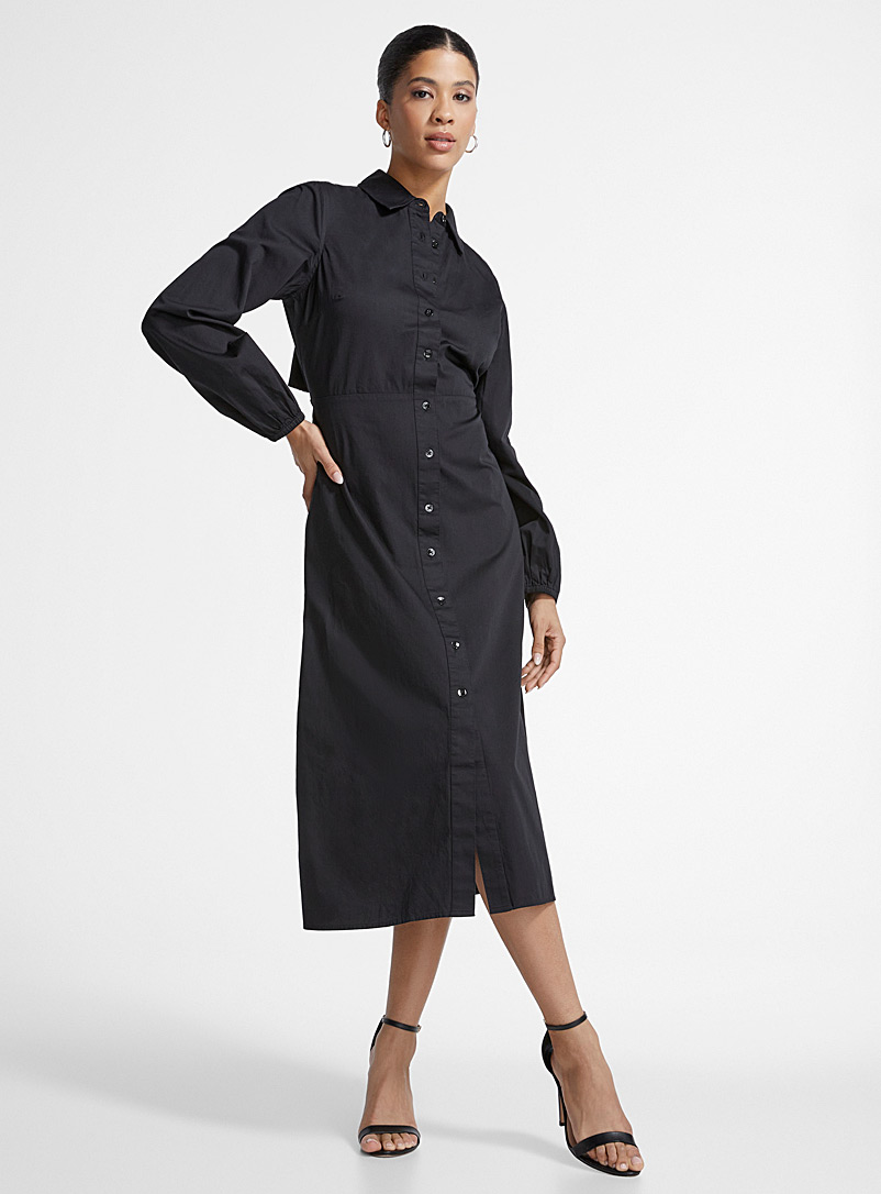 Simon black POPLIN dress