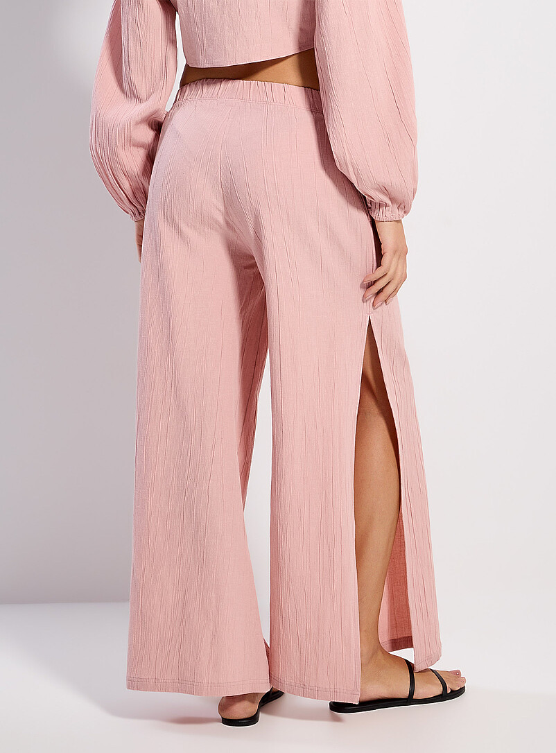 Simons Off White Side-slit wide-leg pant for women