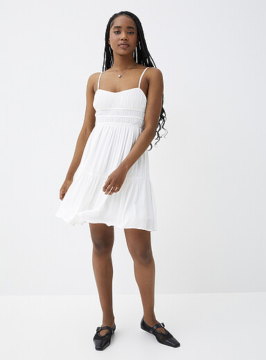 Ruching and ruffles dress