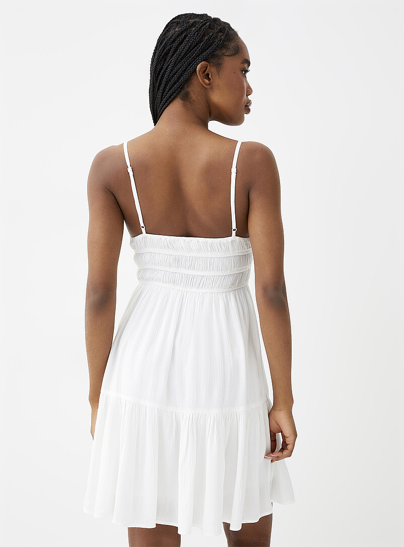 Twik: La robe fronces et volants Noir pour femme