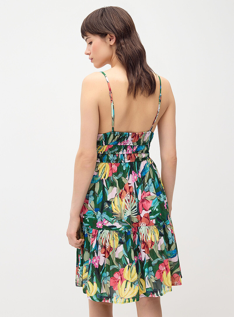 Twik: La robe fronces et volants Noir pour femme