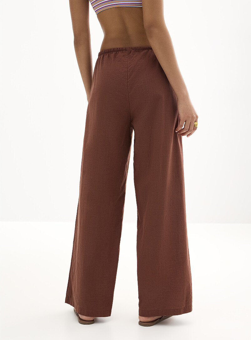Simons: Le pantalon coton fine taille &eacute;lastique Ivoire - Beige cr&egrave;me pour femme