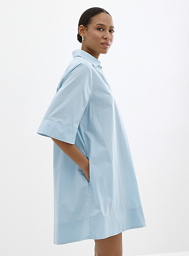 Johnny collar poplin dress