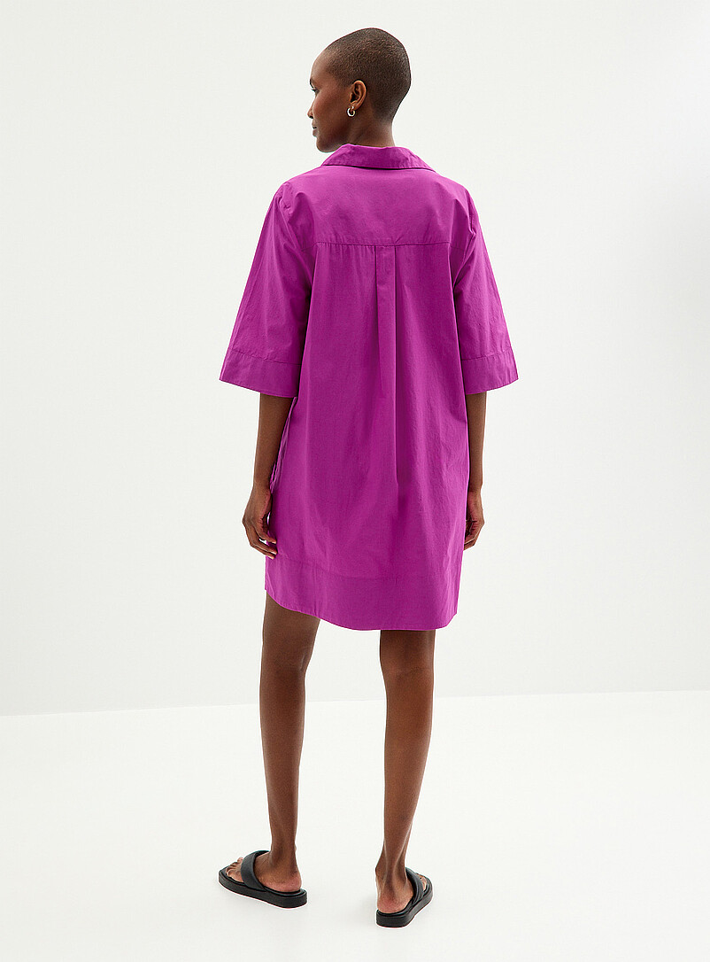 Contemporaine: La robe popeline col Johnny Vert fonc&eacute; - Mousse pour femme