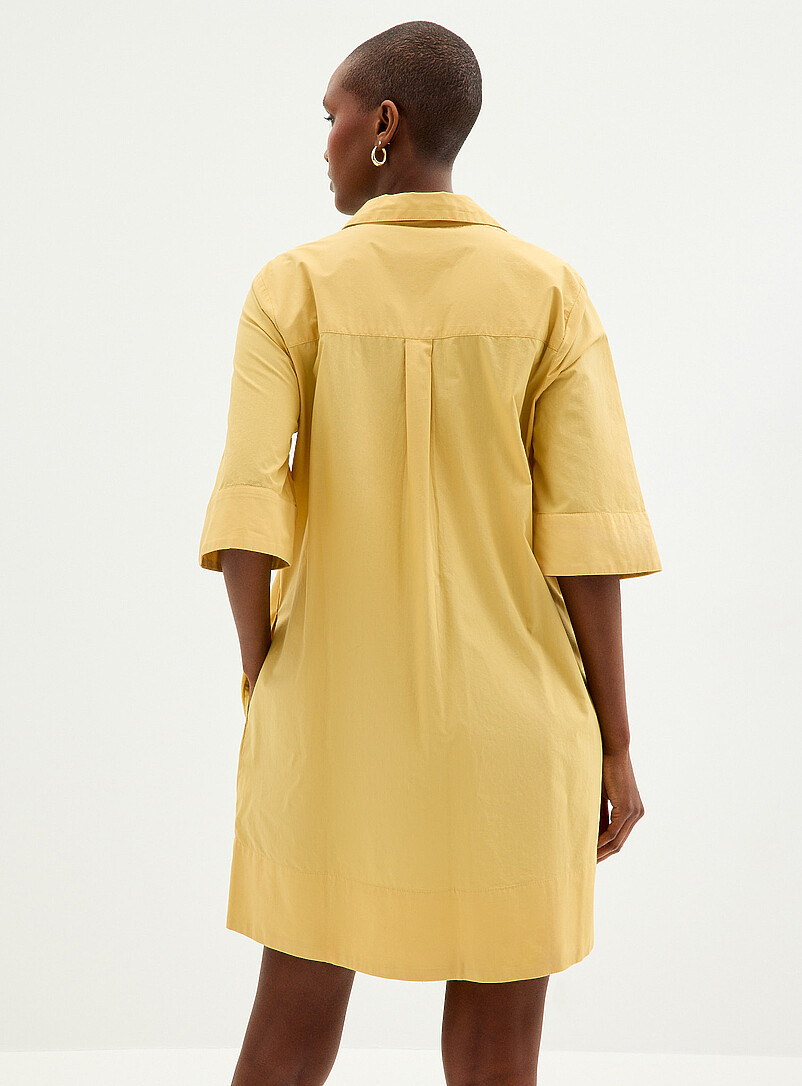 Contemporaine: La robe popeline col Johnny Vert fonc&eacute; - Mousse pour femme