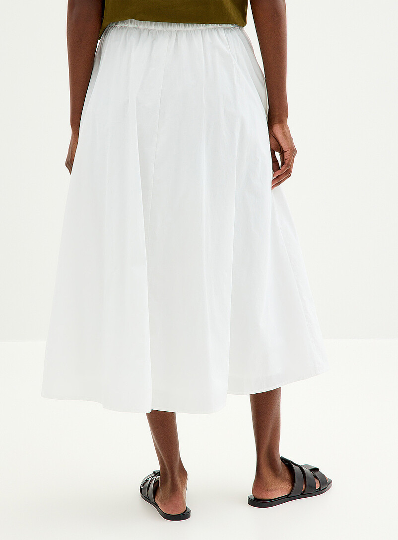Contemporaine White Pleated-waist poplin maxi skirt for women