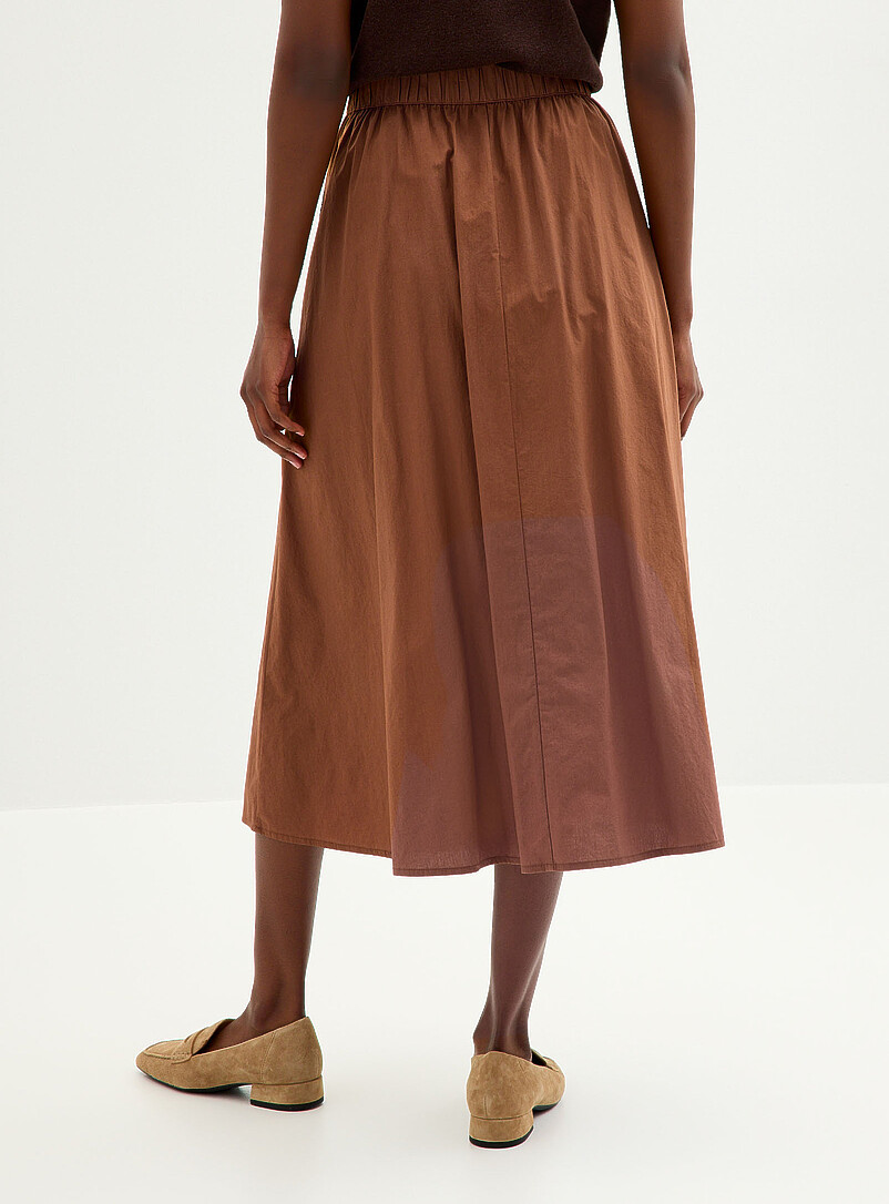 Contemporaine White Pleated-waist poplin maxi skirt for women