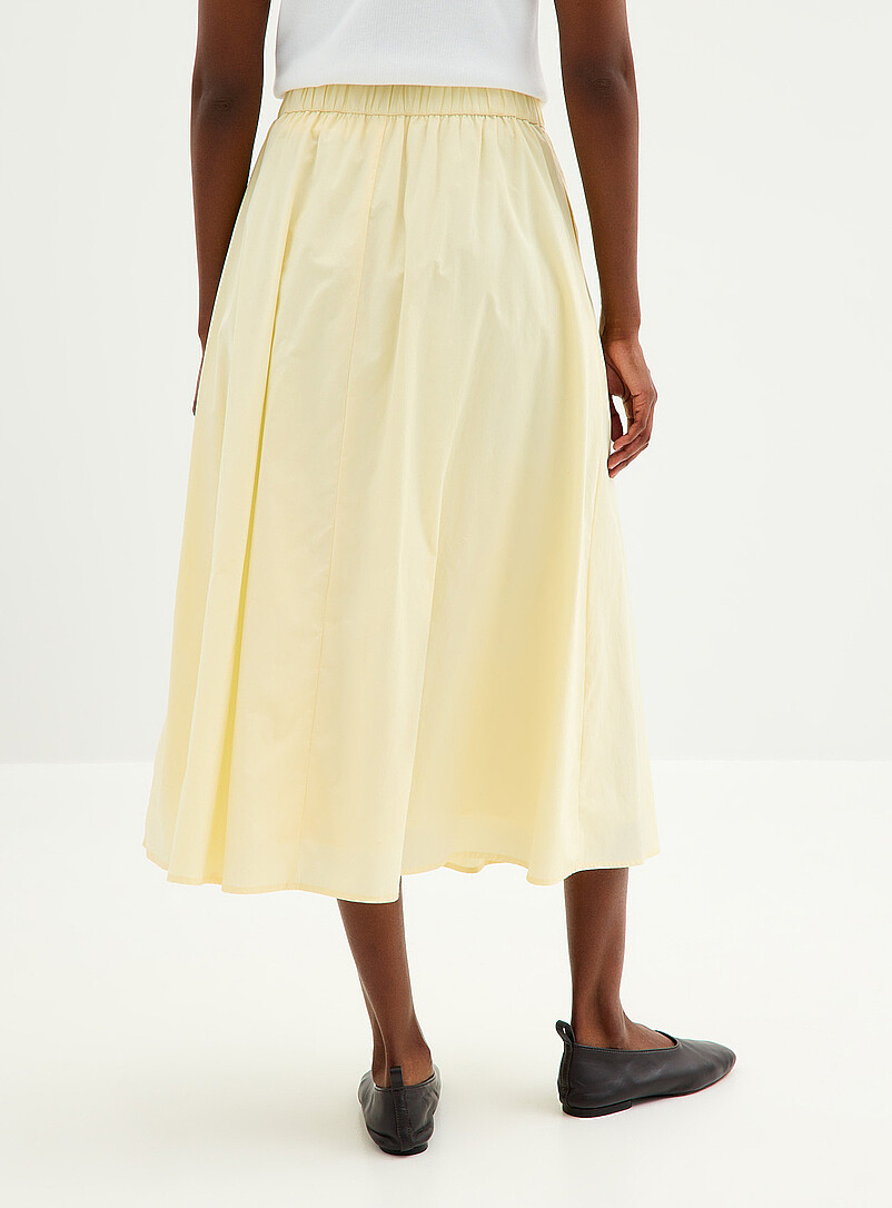 Contemporaine White Pleated-waist poplin maxi skirt for women