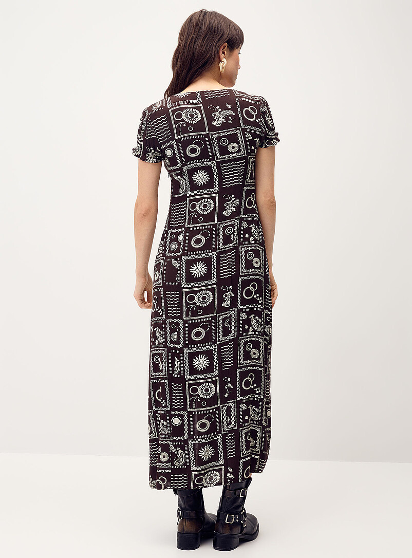 Twik: La robe maxi effet froiss&eacute; Noir pour femme