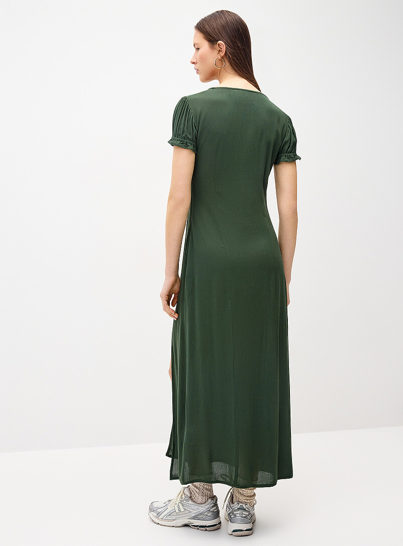 Twik: La robe maxi effet froiss&eacute; Noir pour femme