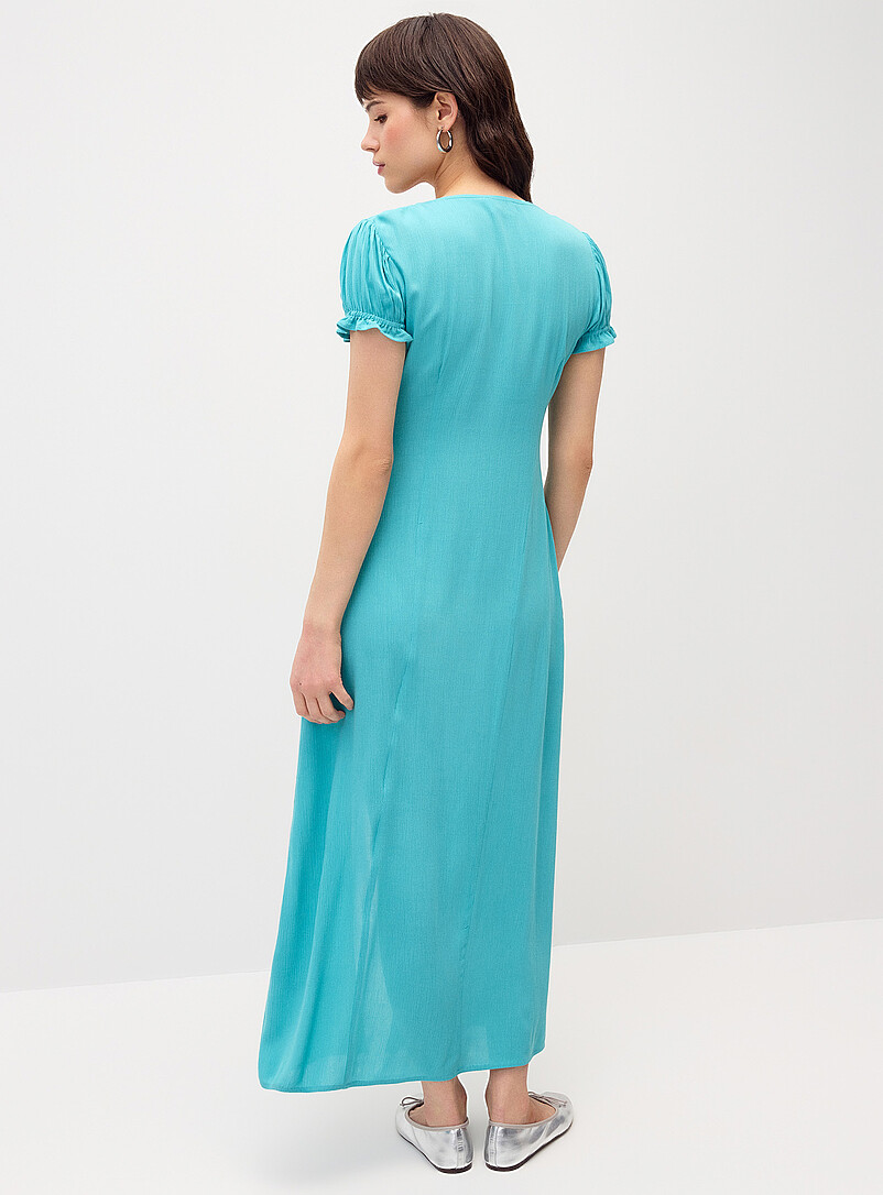 Twik: La robe maxi effet froiss&eacute; Noir pour femme