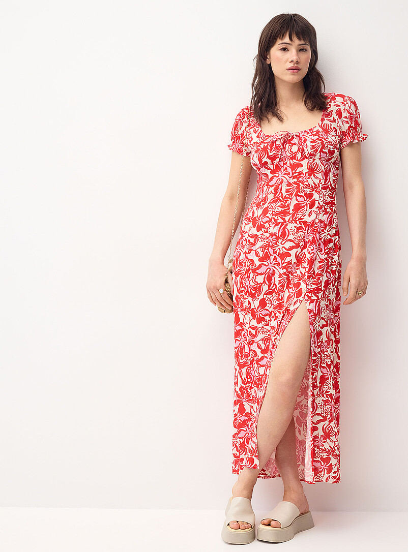 Twik: La robe maxi effet froiss&eacute; Noir pour femme