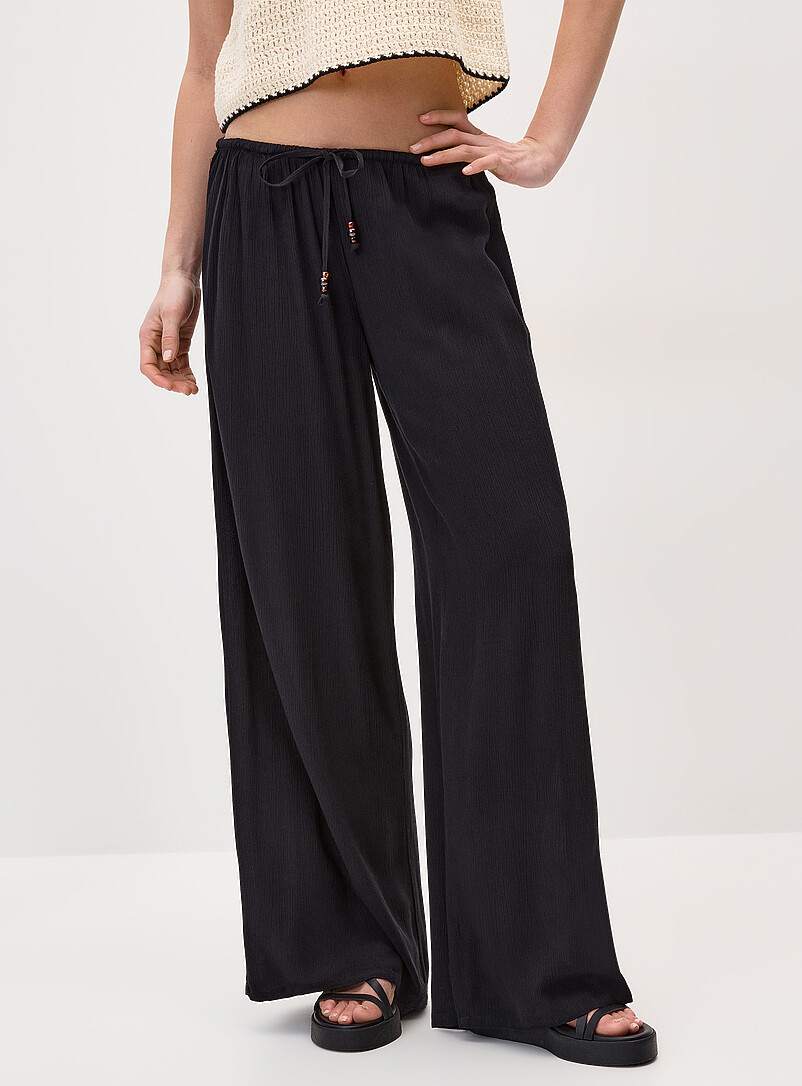 Twik: Le pantalon large froiss&eacute; taille &eacute;lastique Orange vif - Citrus pour femme