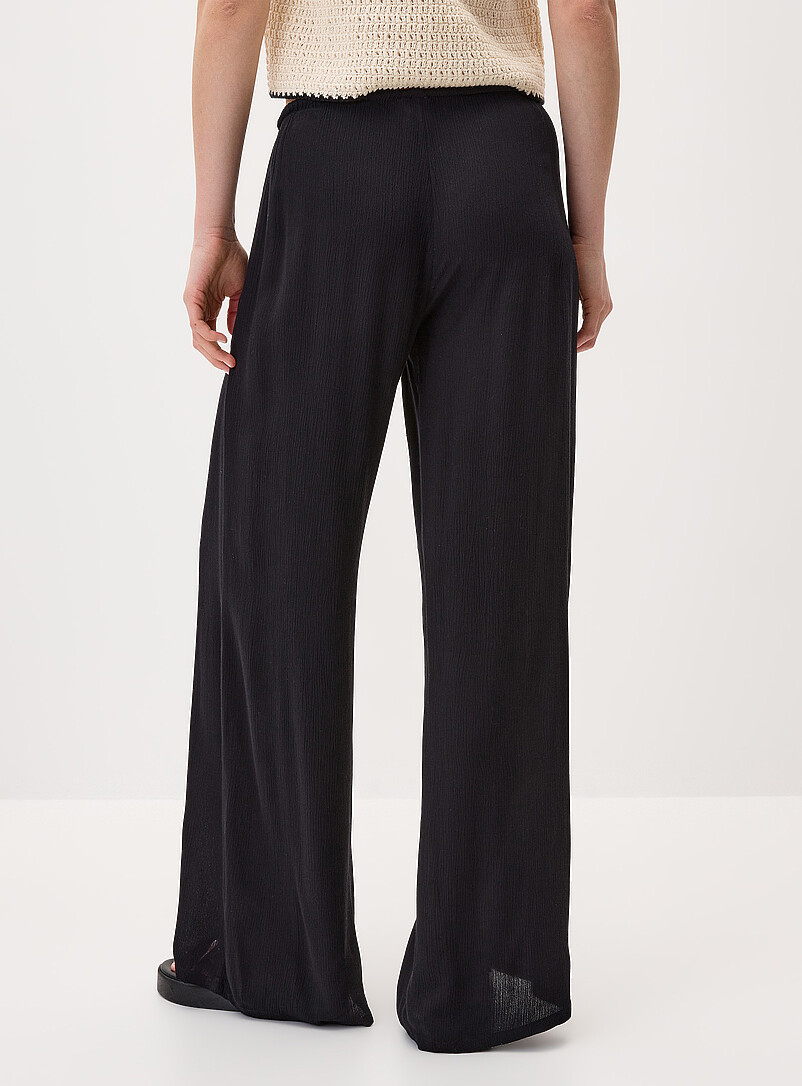 Twik Citrus/Bright Orange Crinkled elastic-waist wide-leg pant for women