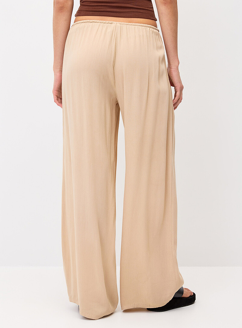 Twik Citrus/Bright Orange Crinkled elastic-waist wide-leg pant for women