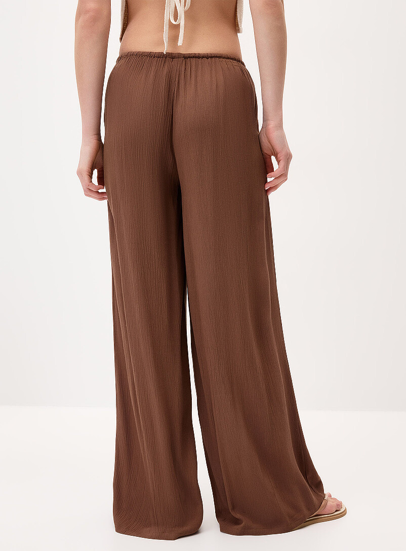 Twik: Le pantalon large froiss&eacute; taille &eacute;lastique Orange vif - Citrus pour femme
