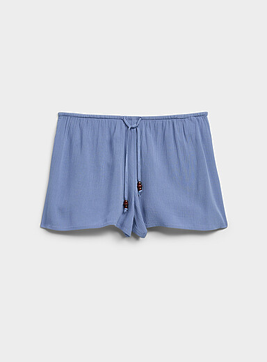 Twik Sand Crinkled elastic-waist mini short for women