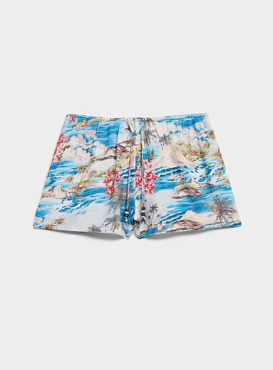 Twik Sand Crinkled elastic-waist mini short for women