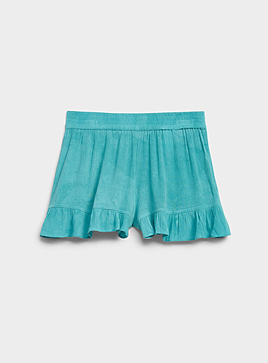 Twik: Le minishort taille &eacute;lastique volants Fleurs pour femme
