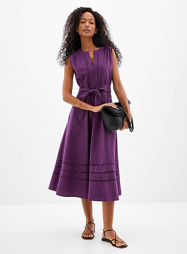 La robe popeline rubans crochet&eacute;s