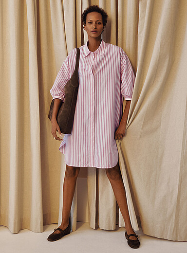 La robe chemise ample &agrave; rayures