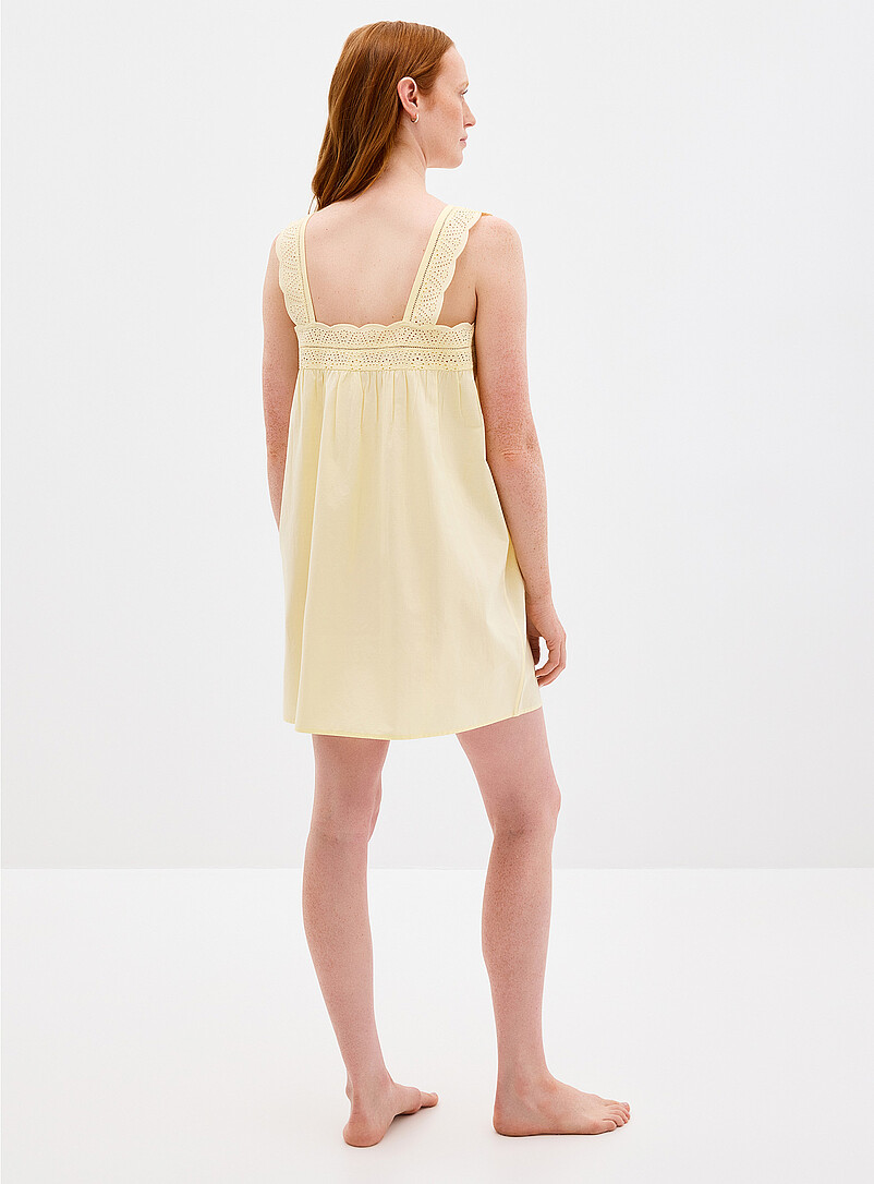 Miiyu: La nuisette popeline accents broderie anglaise Jaune ma&iuml;s - Vanille pour femme