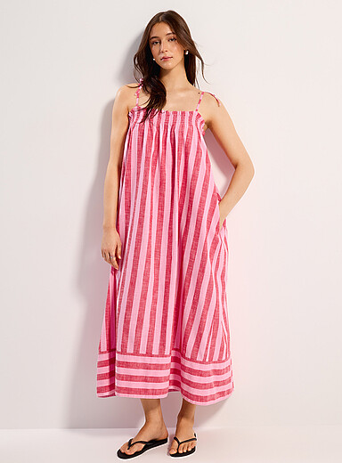 Parasol stripe chambray maxi dress