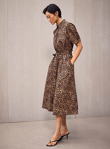 La robe chemise popeline &agrave; pois
