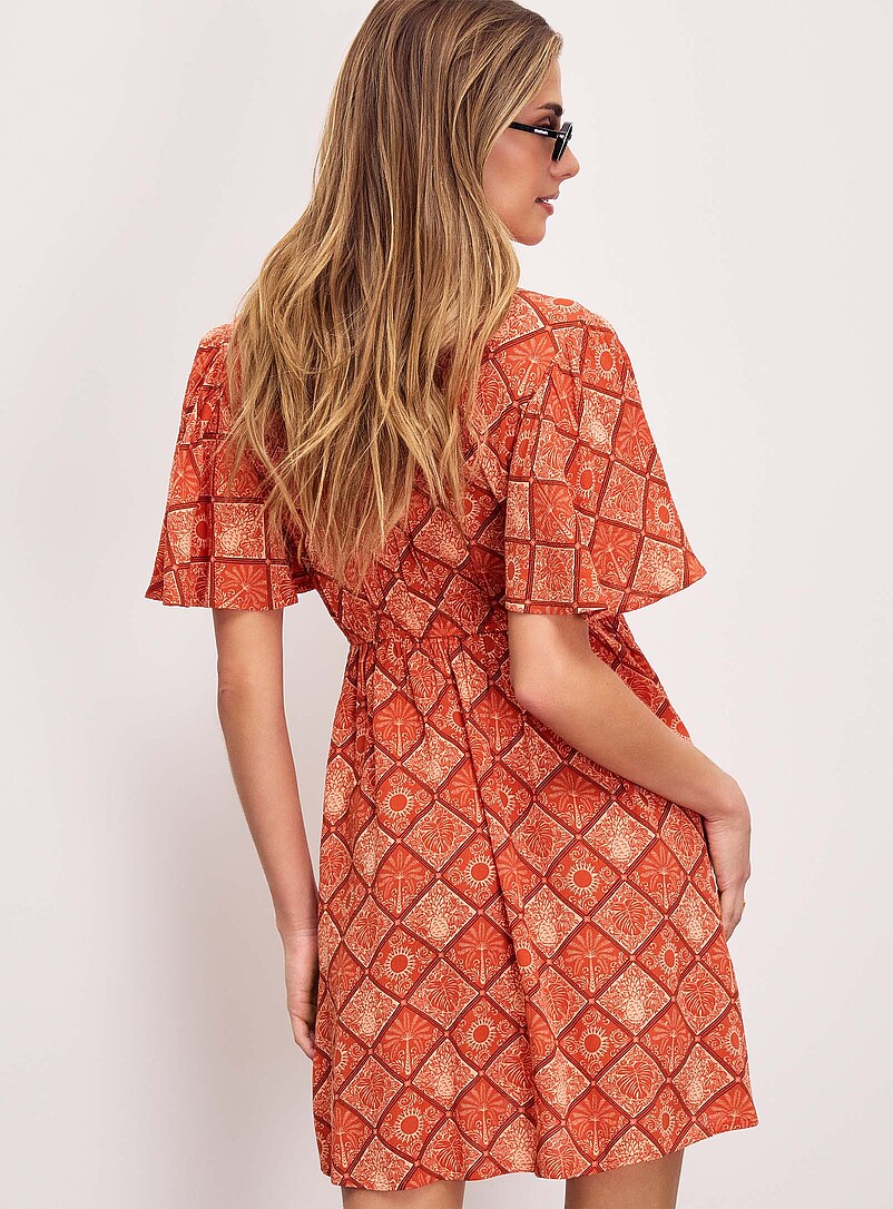Crinkled texture flared minidress product image 3