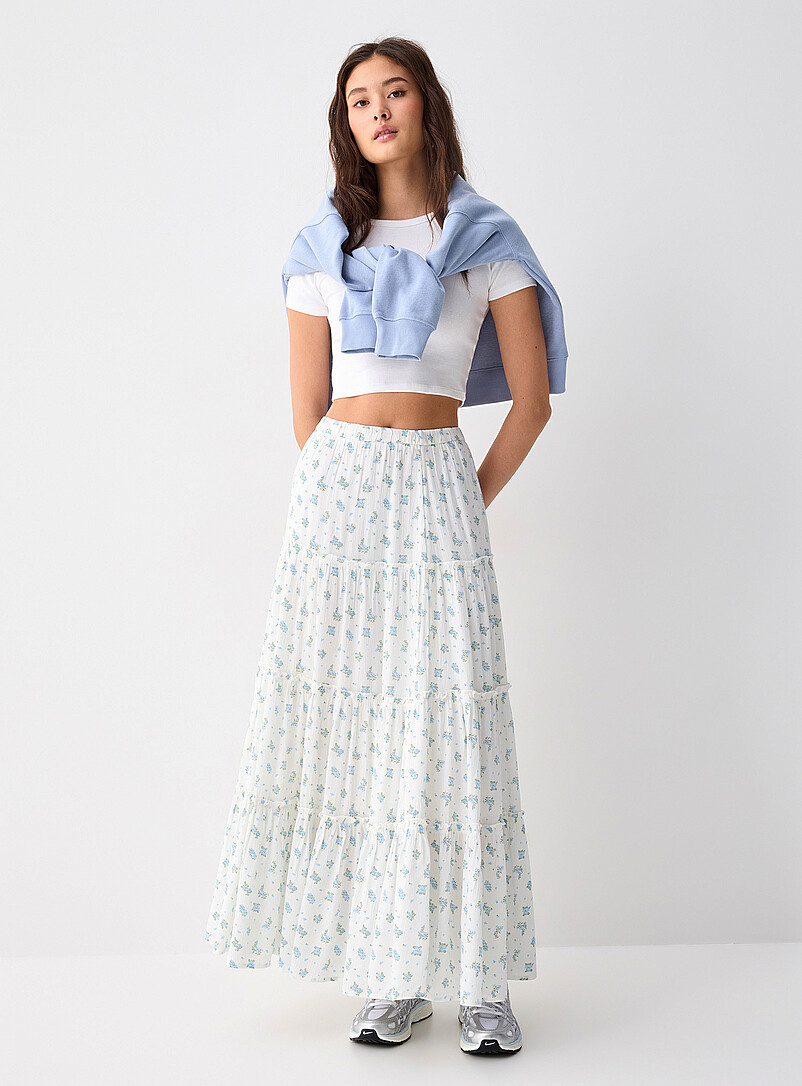 Crinkled ruffled-tier skirt product image (primary)