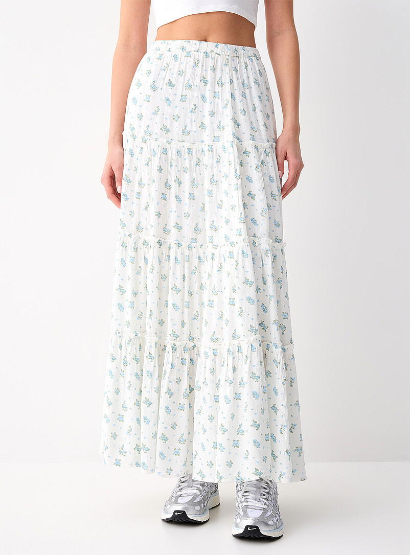 Crinkled ruffled-tier skirt product image 2