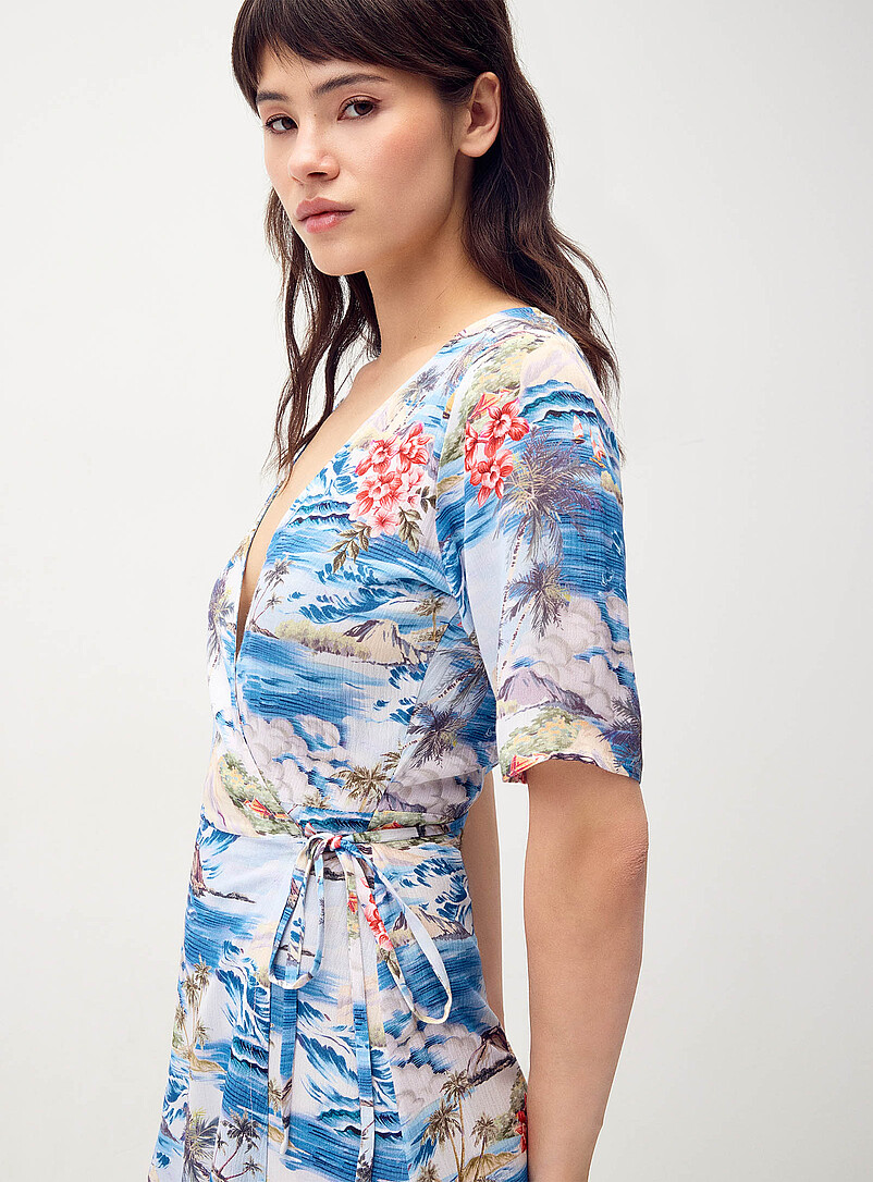 Crinkled wrap-style minidress product image 2