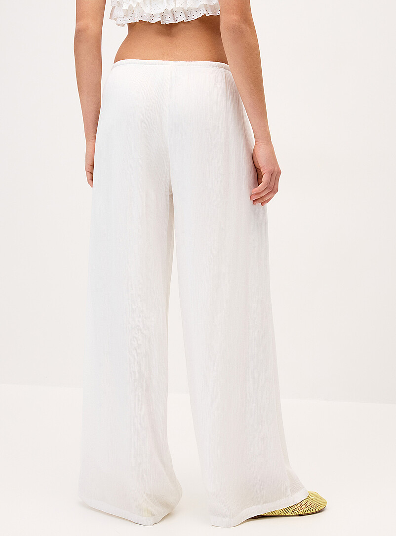 Crinkled elastic-waist wide-leg pant product image 3