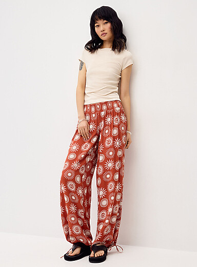 Smocked-waist crinkled-finish pant product image 2