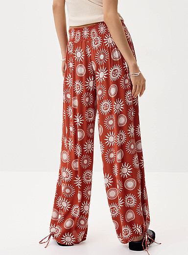 Smocked-waist crinkled-finish pant product image 4
