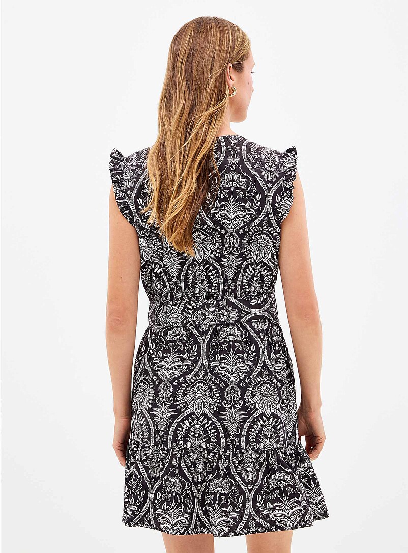 Blac-and-white rococo ruffled dress product image 3
