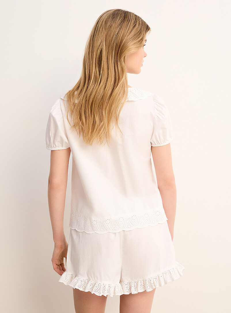 Broderie anglaise-trim poplin blouse product image 3
