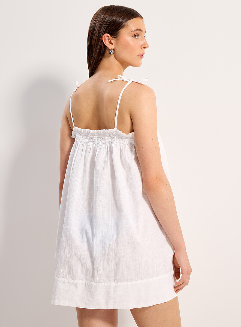 Smocked trim loose short dress product image 3