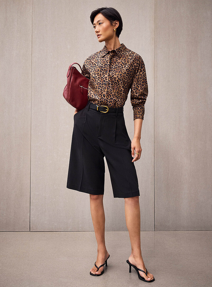 Boxy leopard poplin shirt product image 2