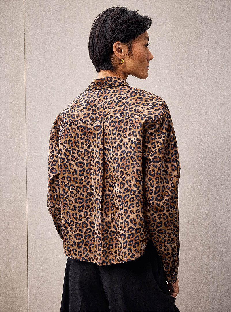 Boxy leopard poplin shirt product image 3