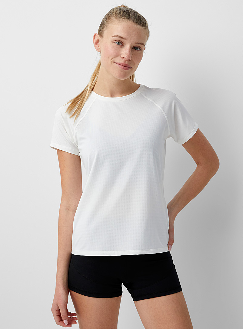 I.FIV5 White Abies micro-perforated tee for women