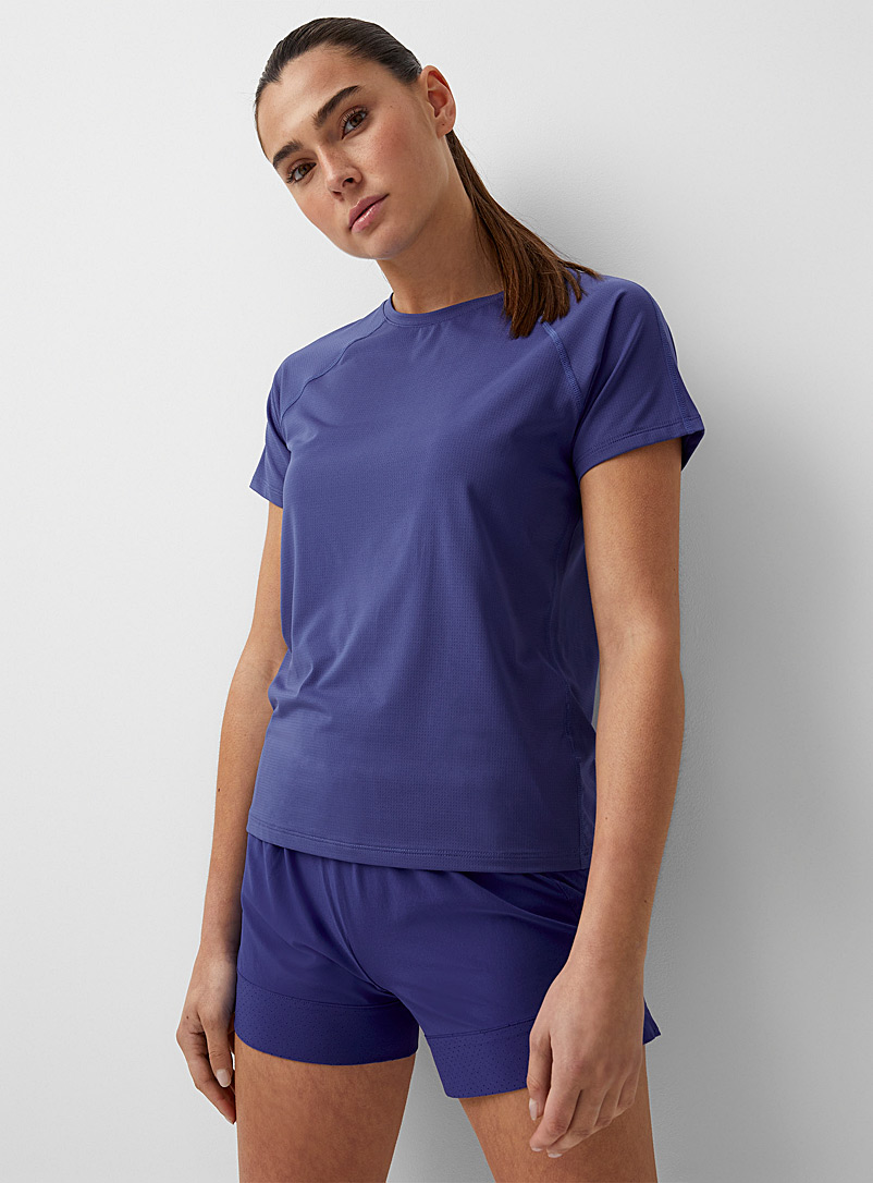 I.FIV5: Le t-shirt microperforé Abies Bleu royal-saphir pour femme
