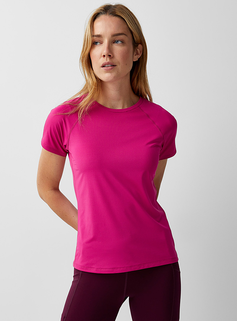 I.FIV5 Magenta Abies micro-perforated tee for women