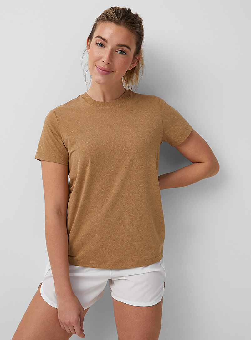 I.FIV5: Le t-shirt ultradoux col rond Tan beige fauve pour femme