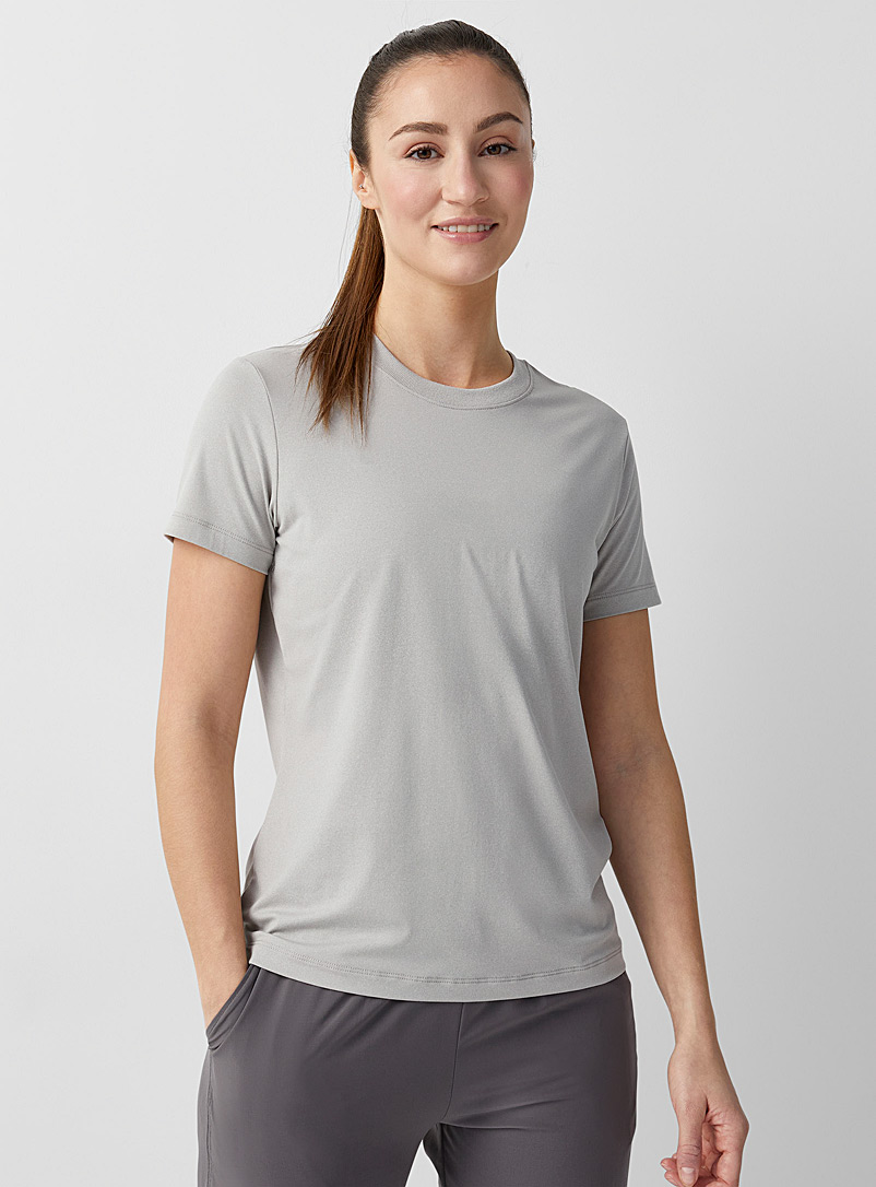 I.FIV5: Le t-shirt ultradoux col rond Gris pâle pour femme
